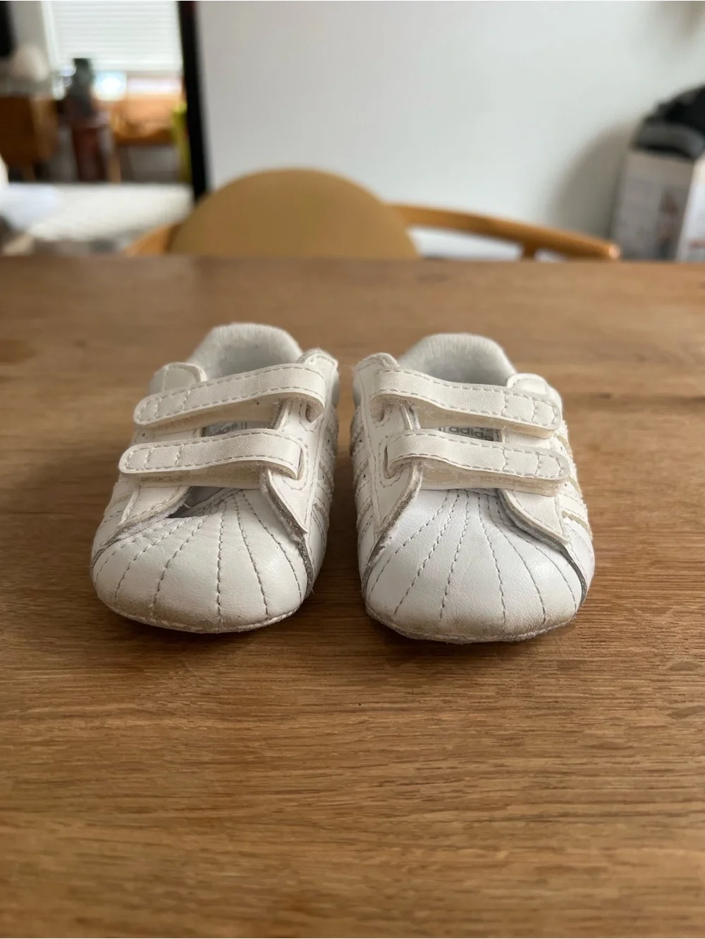 Adidas Kids Baby White Superstar Crib Shoes Velcro Sneakers Infant 1K